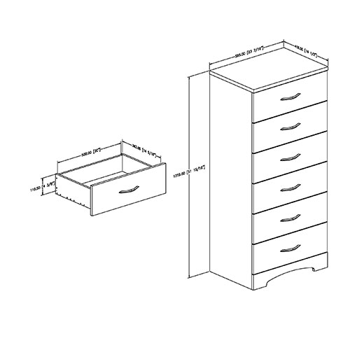 South Shore Step One 6-Drawer Chest - White