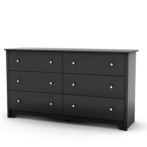 South Shore Vito 6-Drawer Double Dresser - Black