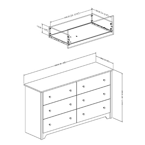 South Shore Vito 6-Drawer Double Dresser - Black