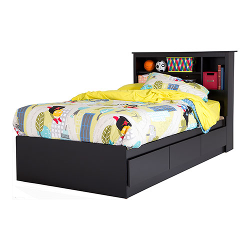 South Shore Vito Twin Bookcase Headboard - Black