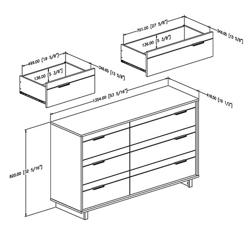 South Shore Fynn 6-Drawer Double Dresser