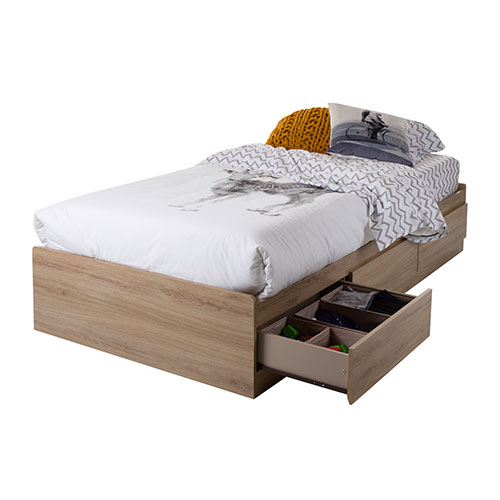 South Shore Fynn Twin Mates Bed With 3 Drawers