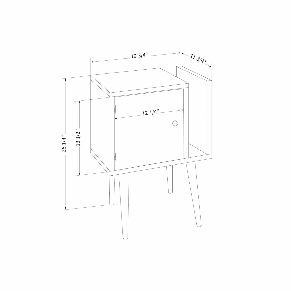 South Shore Kodali Solid Wood End Table W/Storage Cabinet