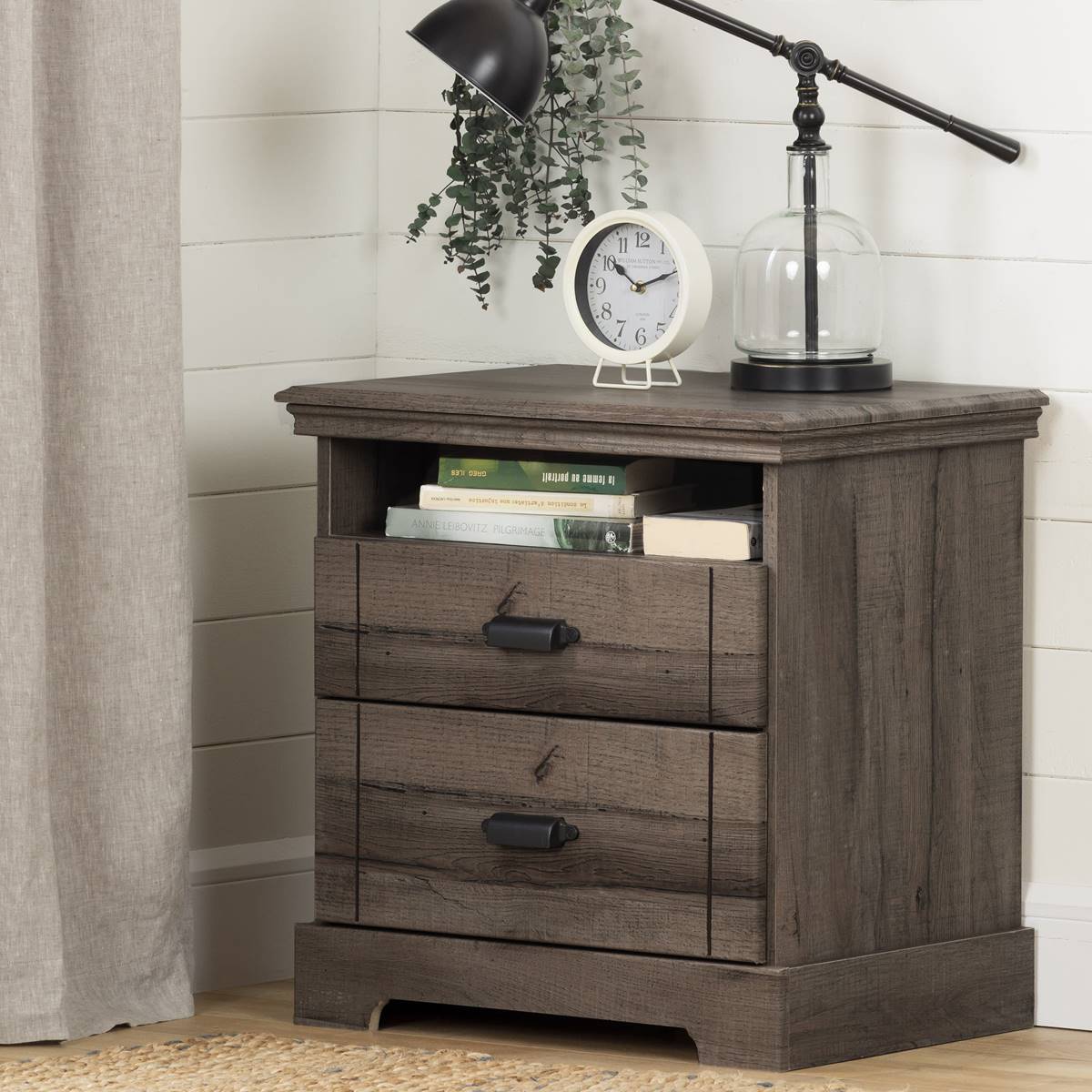 South Shore Avilla Fall Oak 2-Drawer Nightstand