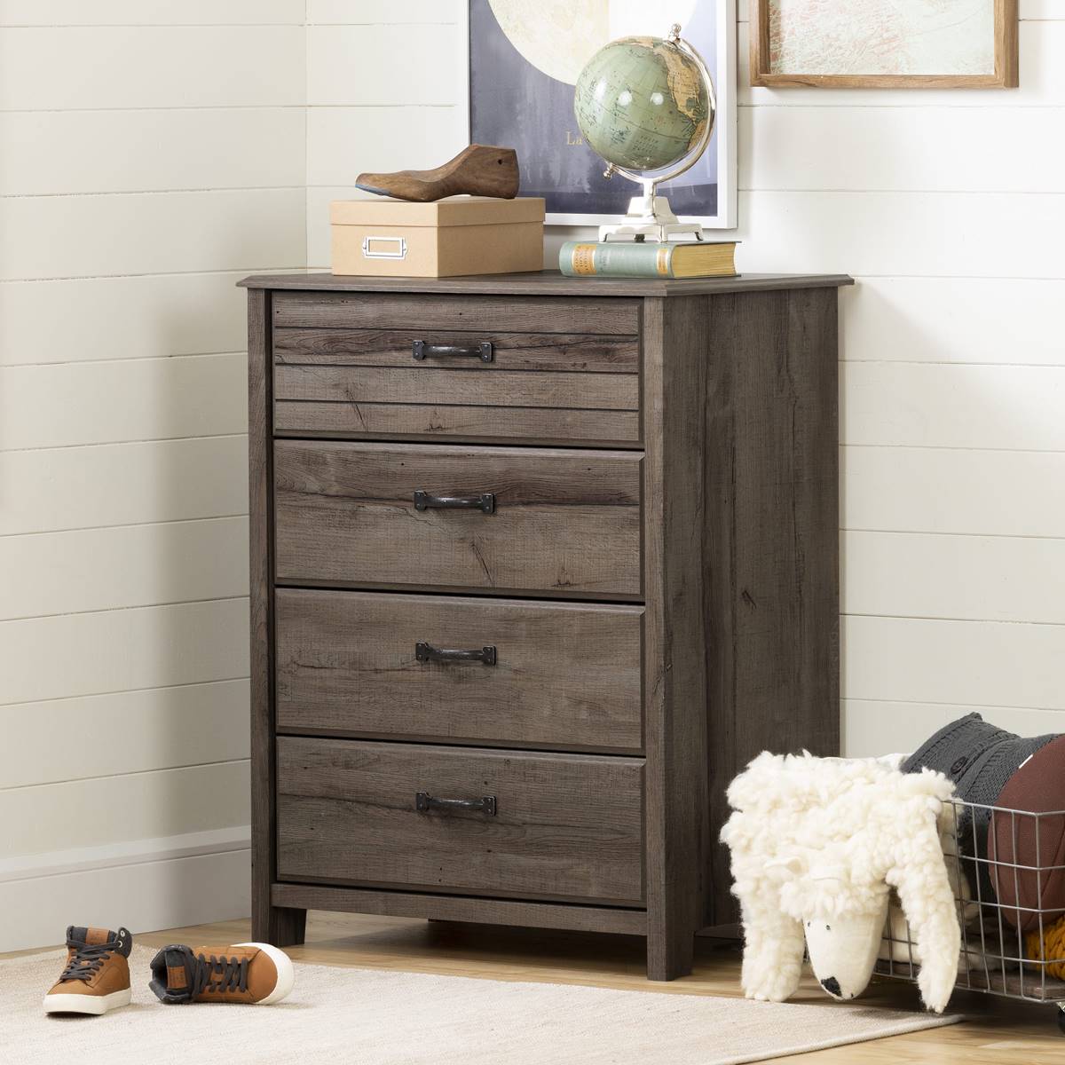 South Shore Ulysses Fall Oak 4-Drawer Chest