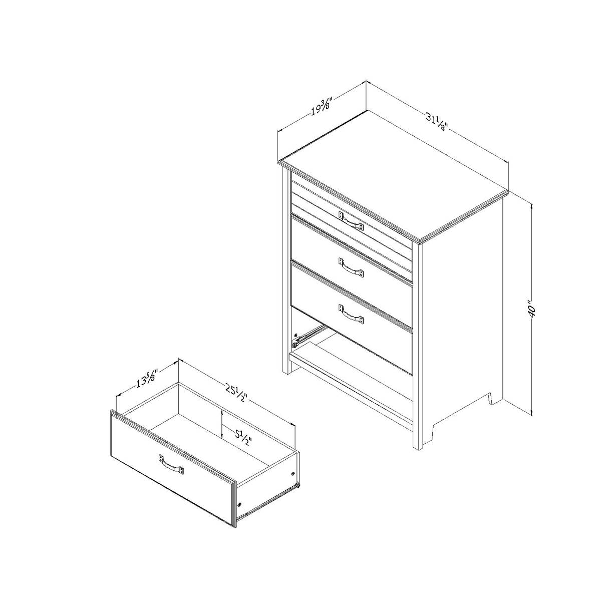 South Shore Ulysses Fall Oak 4-Drawer Chest