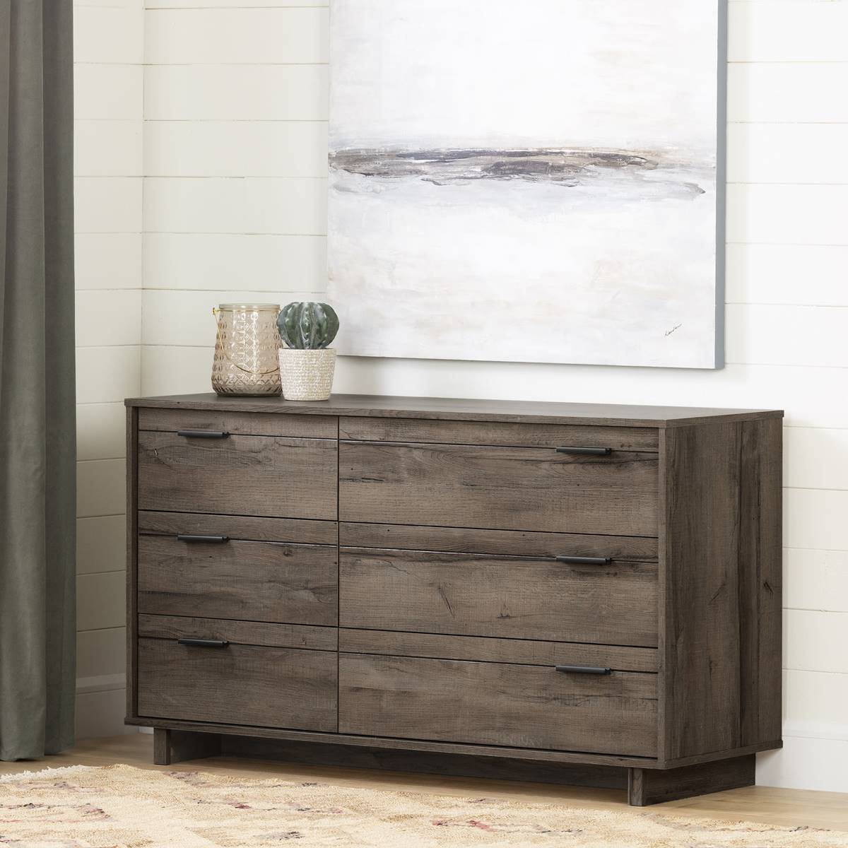 South Shore Fynn Fall Oak 6-Drawer Double Dresser