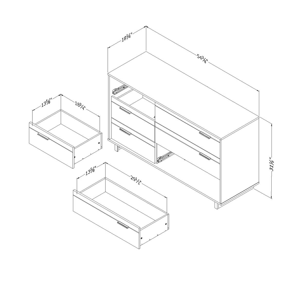 South Shore Fynn Fall Oak 6-Drawer Double Dresser