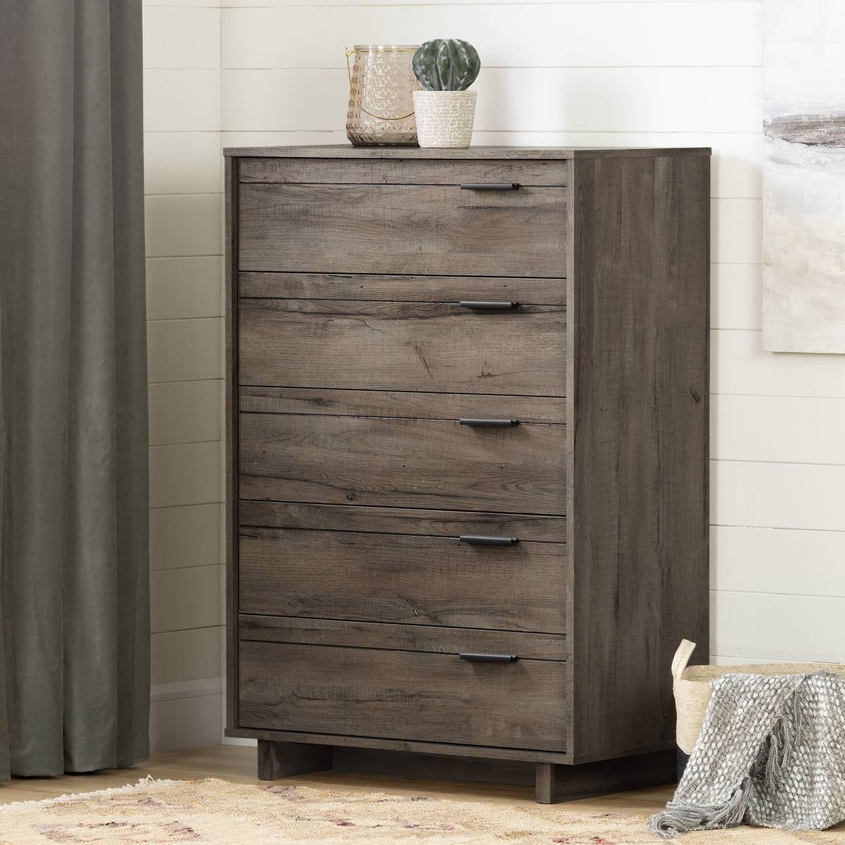 South Shore Fynn Fall Oak 5-Drawer Chest