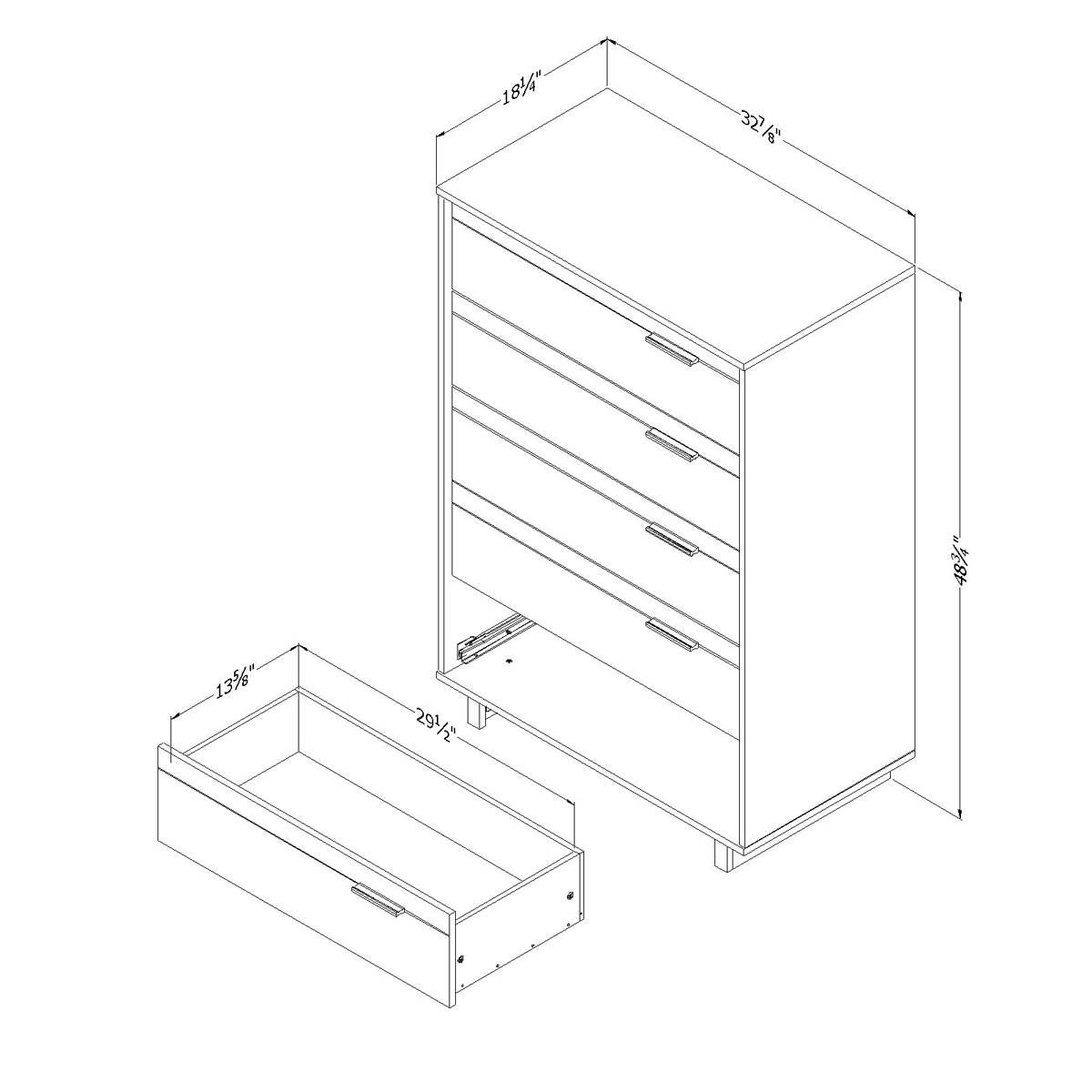 South Shore Fynn Fall Oak 5-Drawer Chest