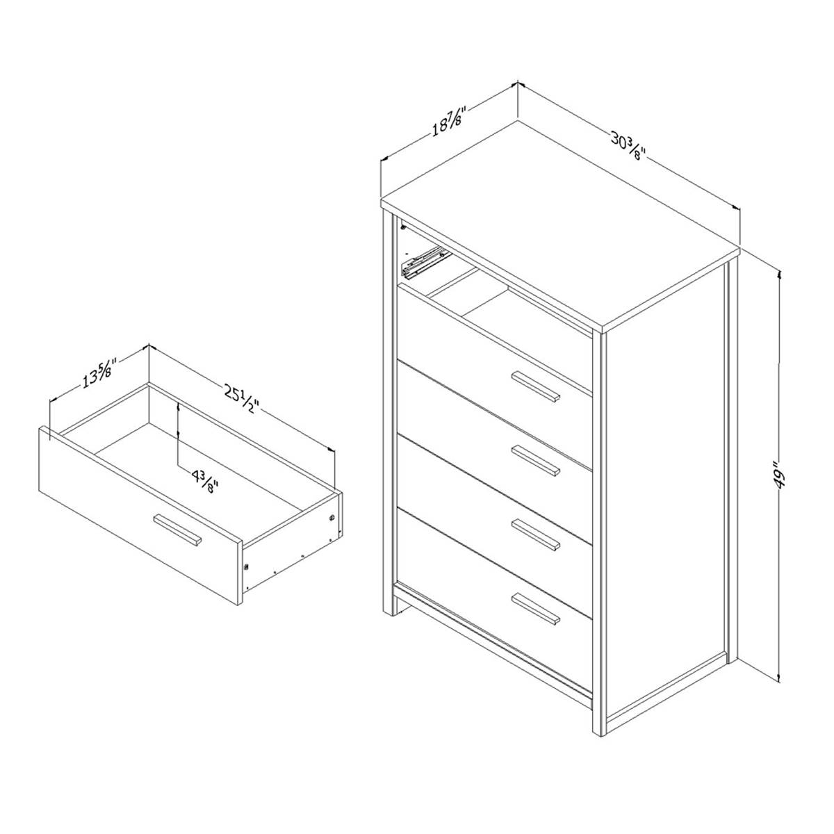 South Shore Tao Natural Walnut 5-Drawer Chest