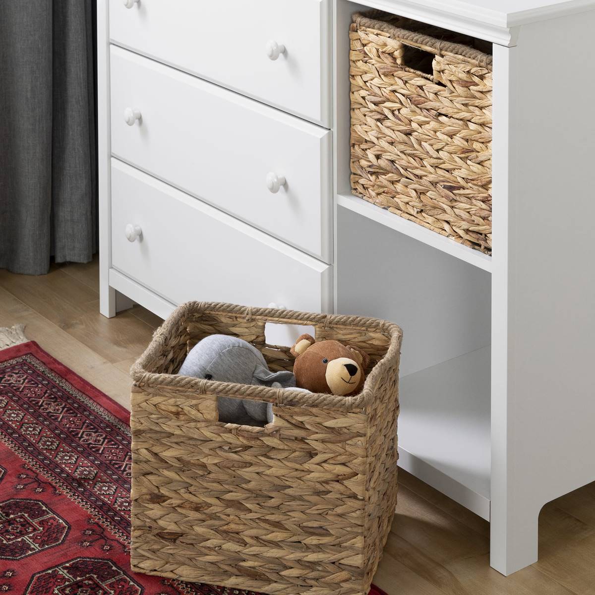 South Shore Cotton Candy Pure White 3-Drawer Dresser W/Baskets