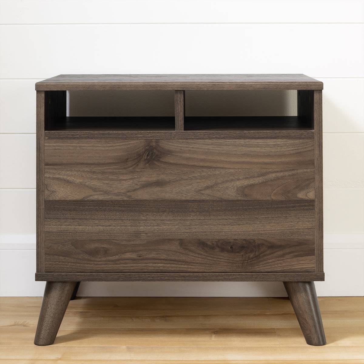 South Shore Yodi Natural Walnut 2-Drawer Nightstand