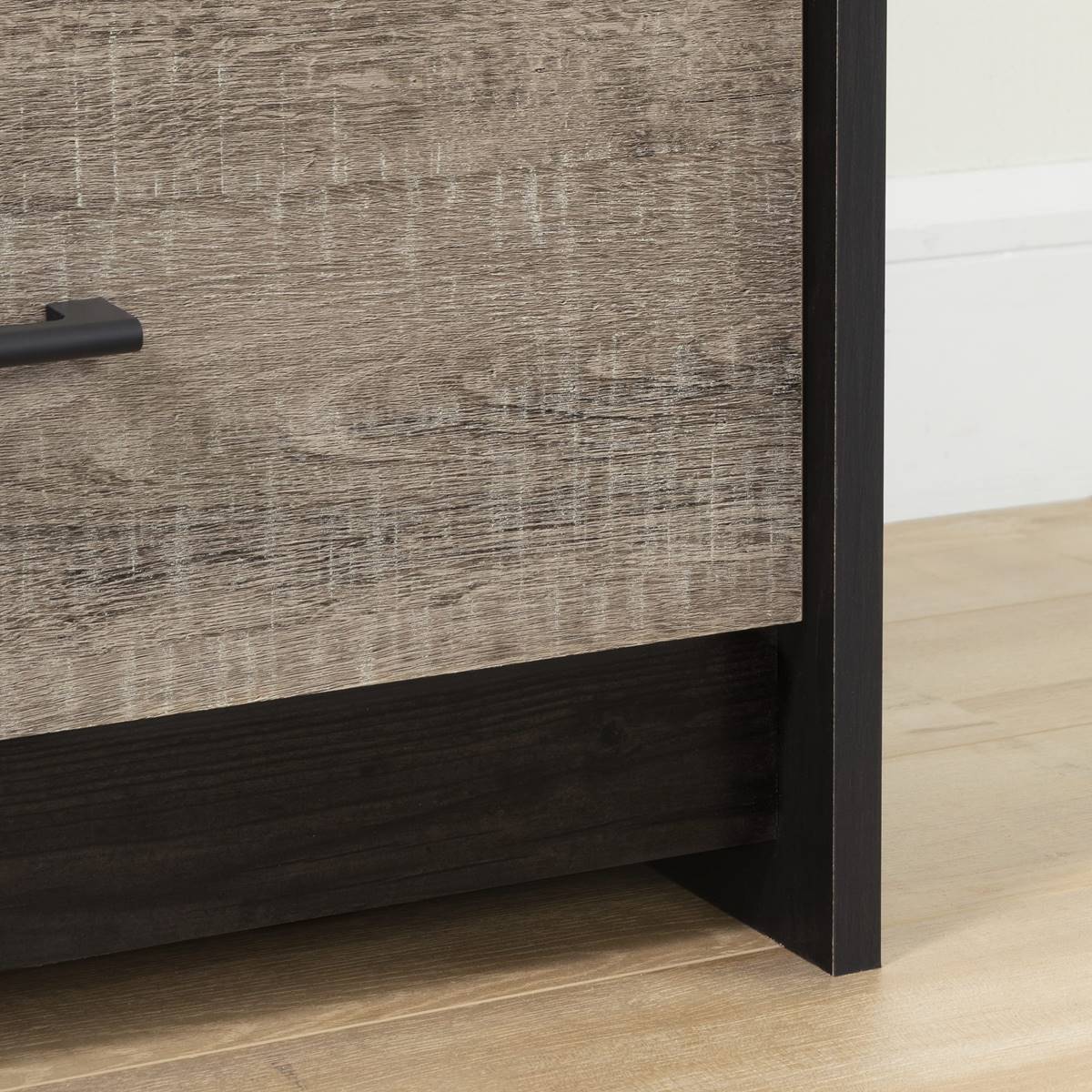 South Shore Londen Black & Weathered Oak 5-Drawer Chest