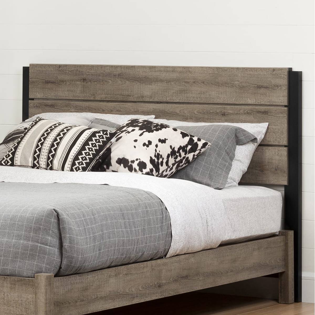 South Shore Munich Full Weathered Oak Headboard