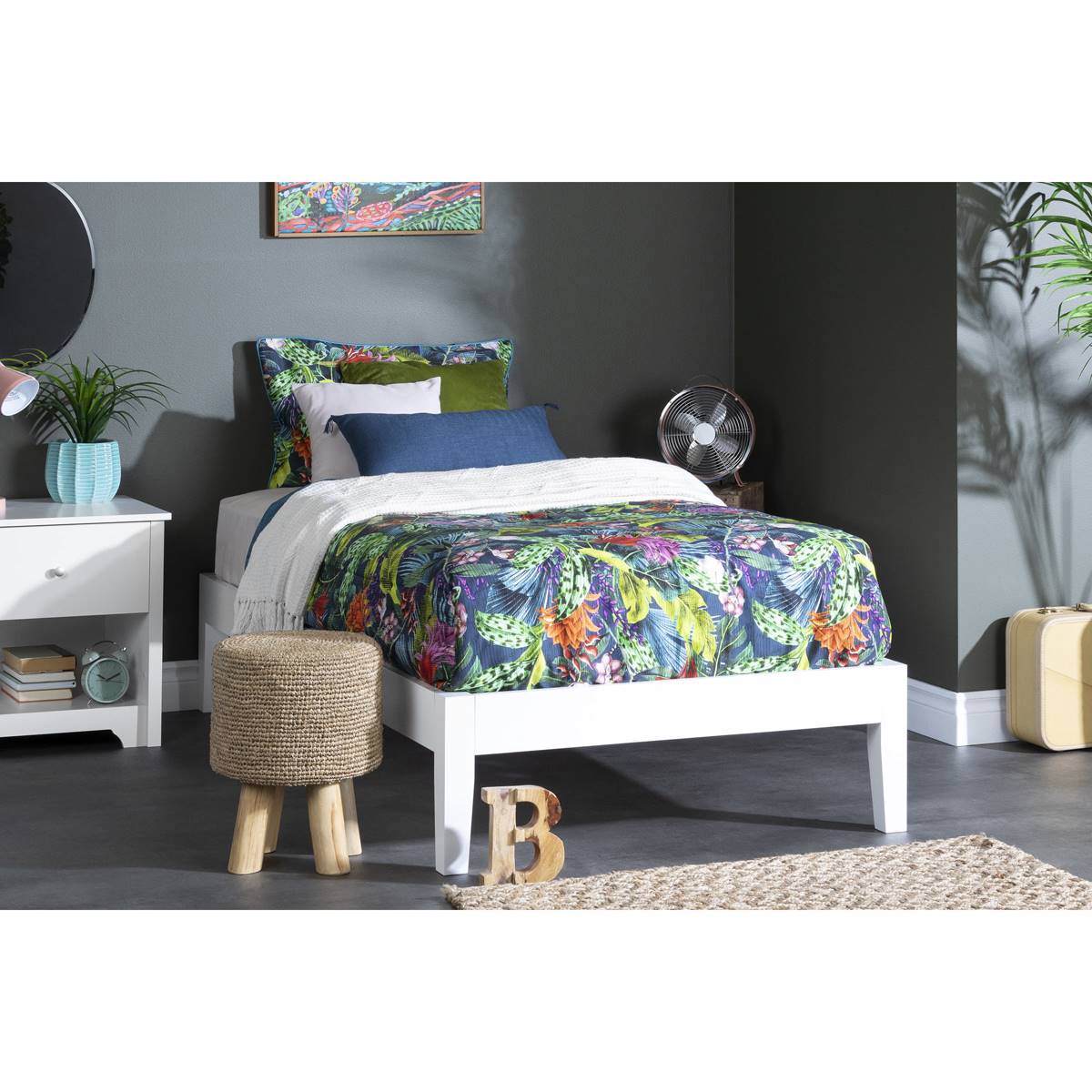 South Shore Vito White Twin Platform Bed