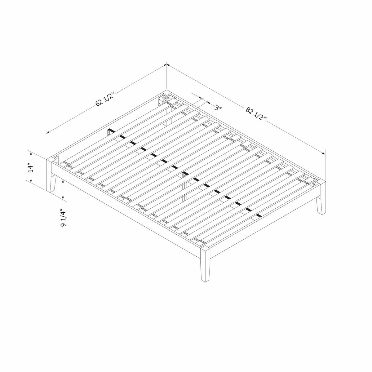 South Shore Vito Queen Black Platform Bed Frame