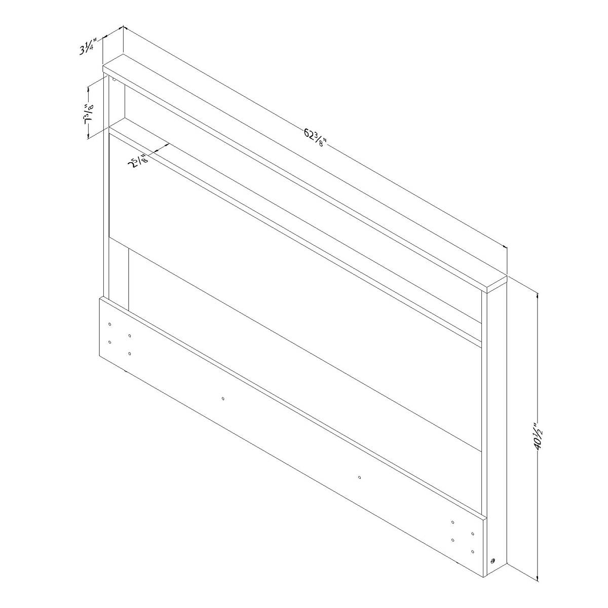 South Shore Gravity Gray Maple Full/Queen Headboard W/Shelf