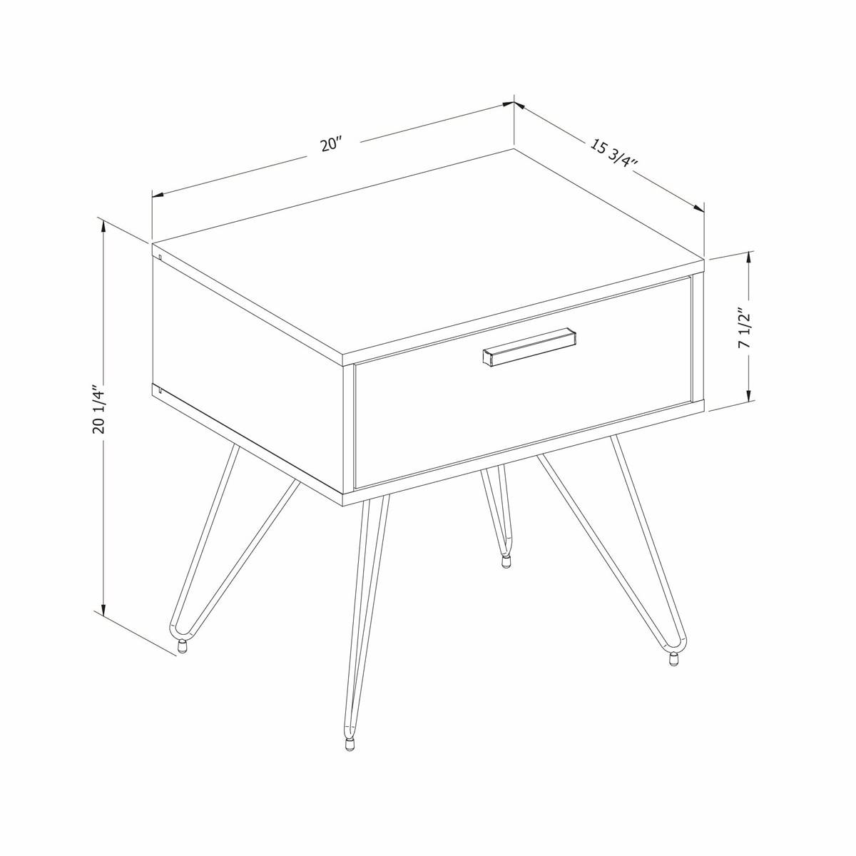 South Shore Slendel Dark Wood Nightstand