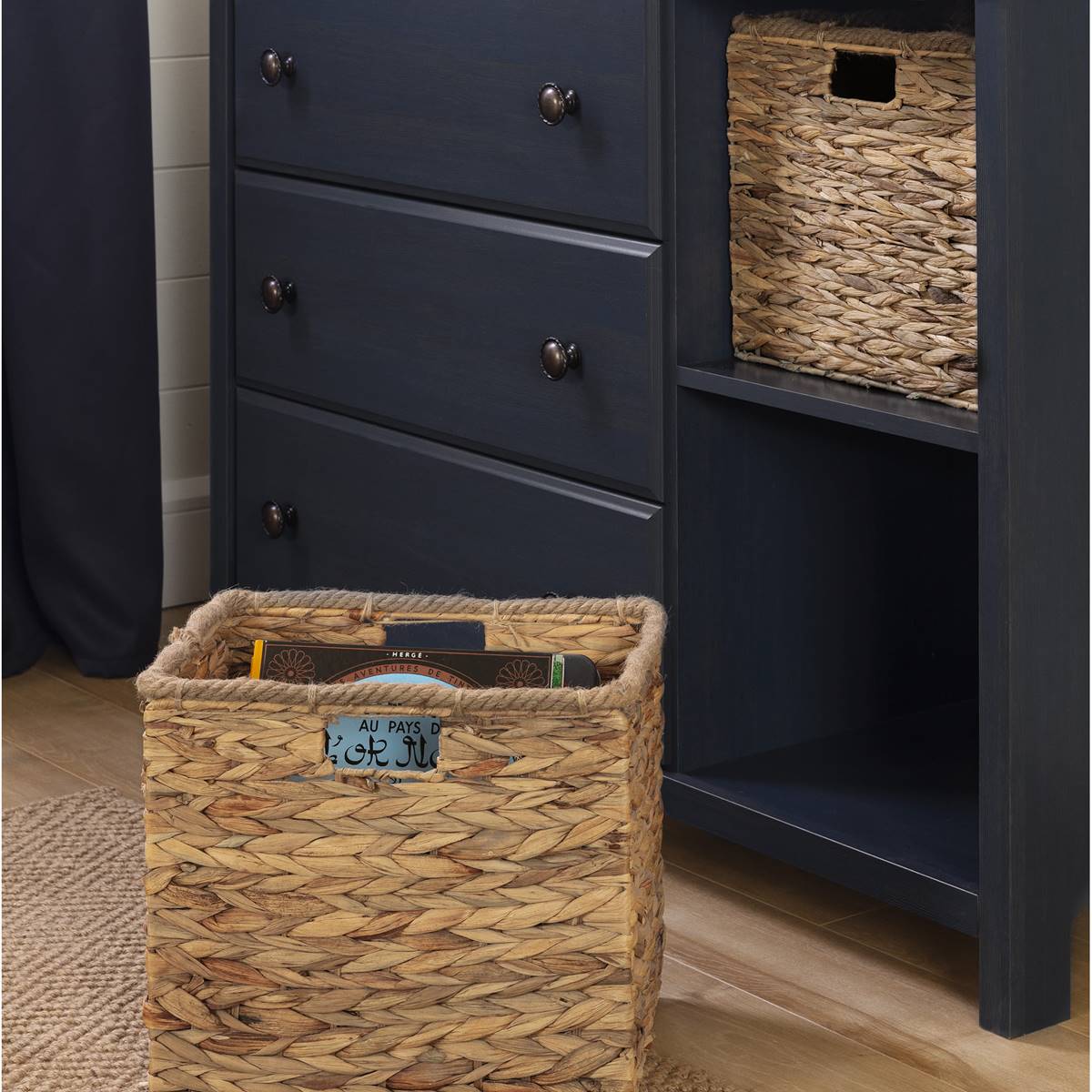 South Shore Cotton Candy Blueberry 3-Drawer Dresser W/Baskets