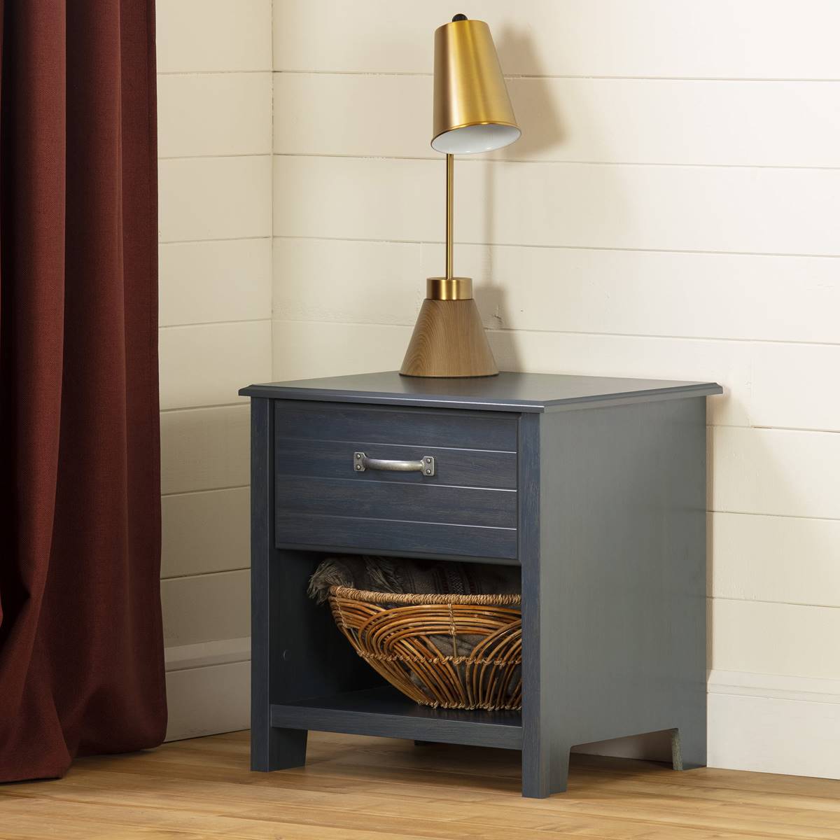 South Shore Asten Blueberry Drawer Nightstand