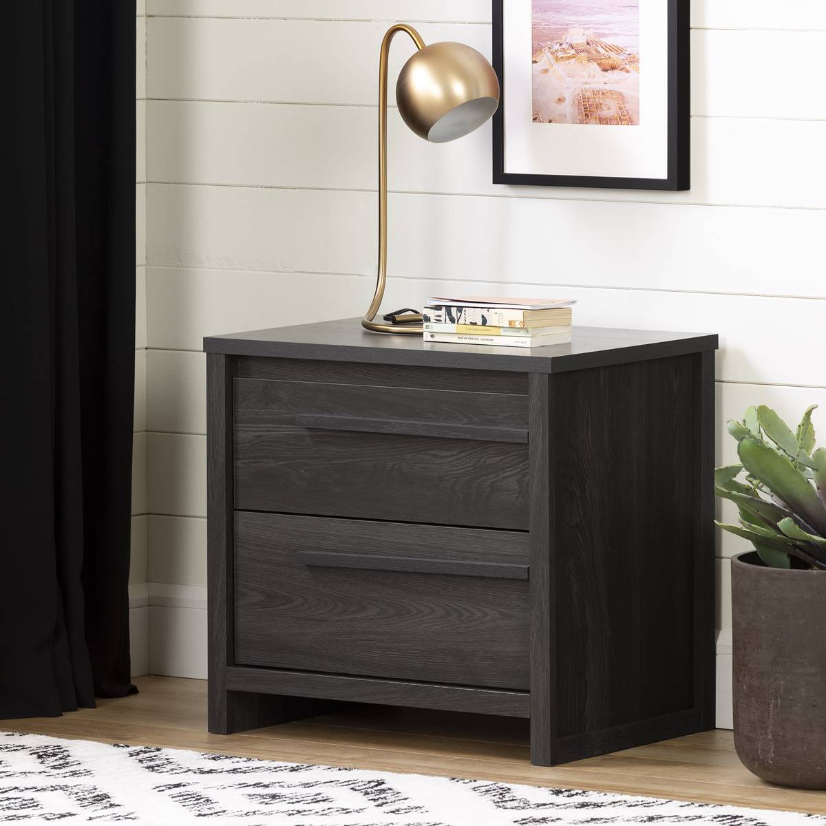 South Shore Lensky 2-Drawer Urban Nightstand