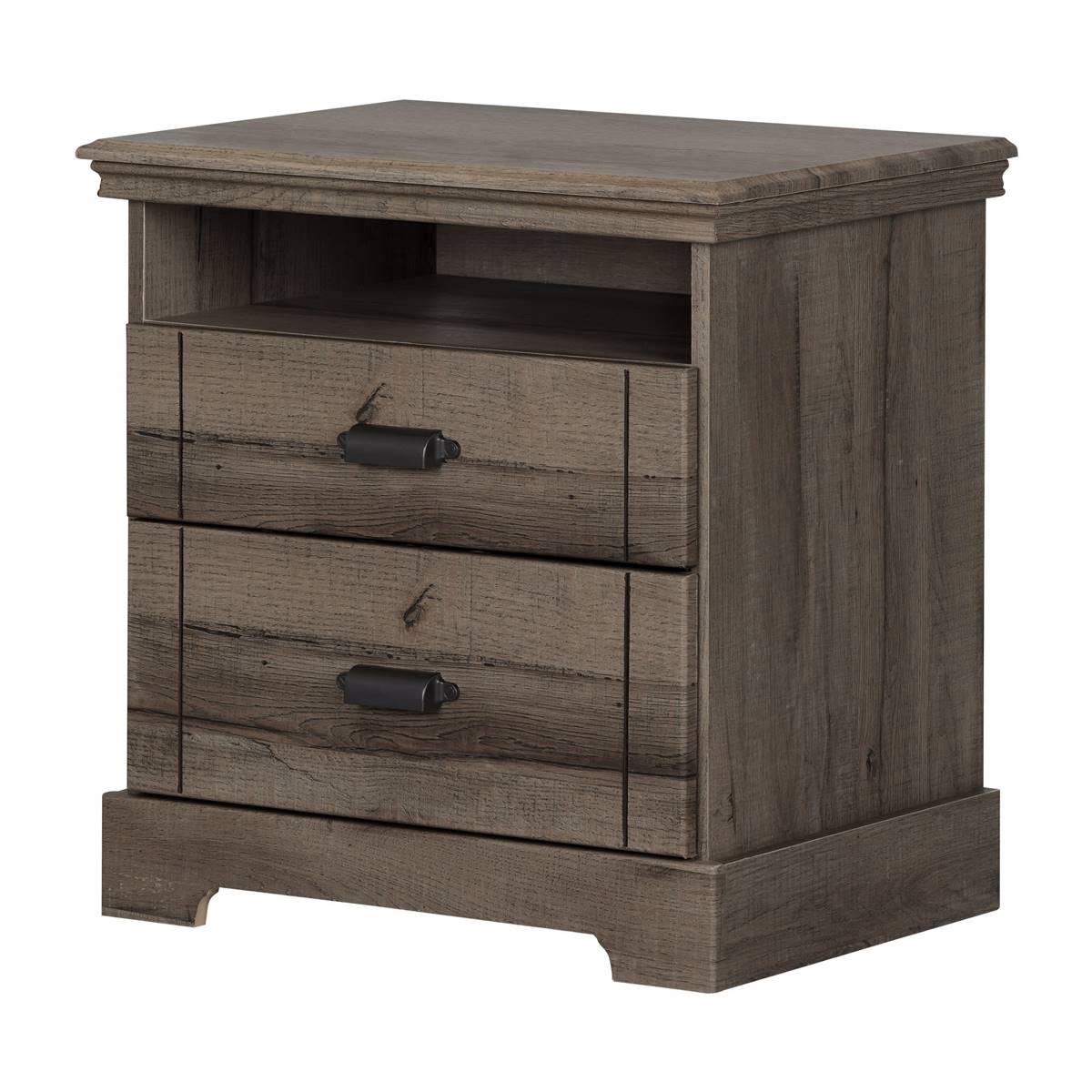 South Shore Lilak Fall Oak 2-Drawer Nightstand