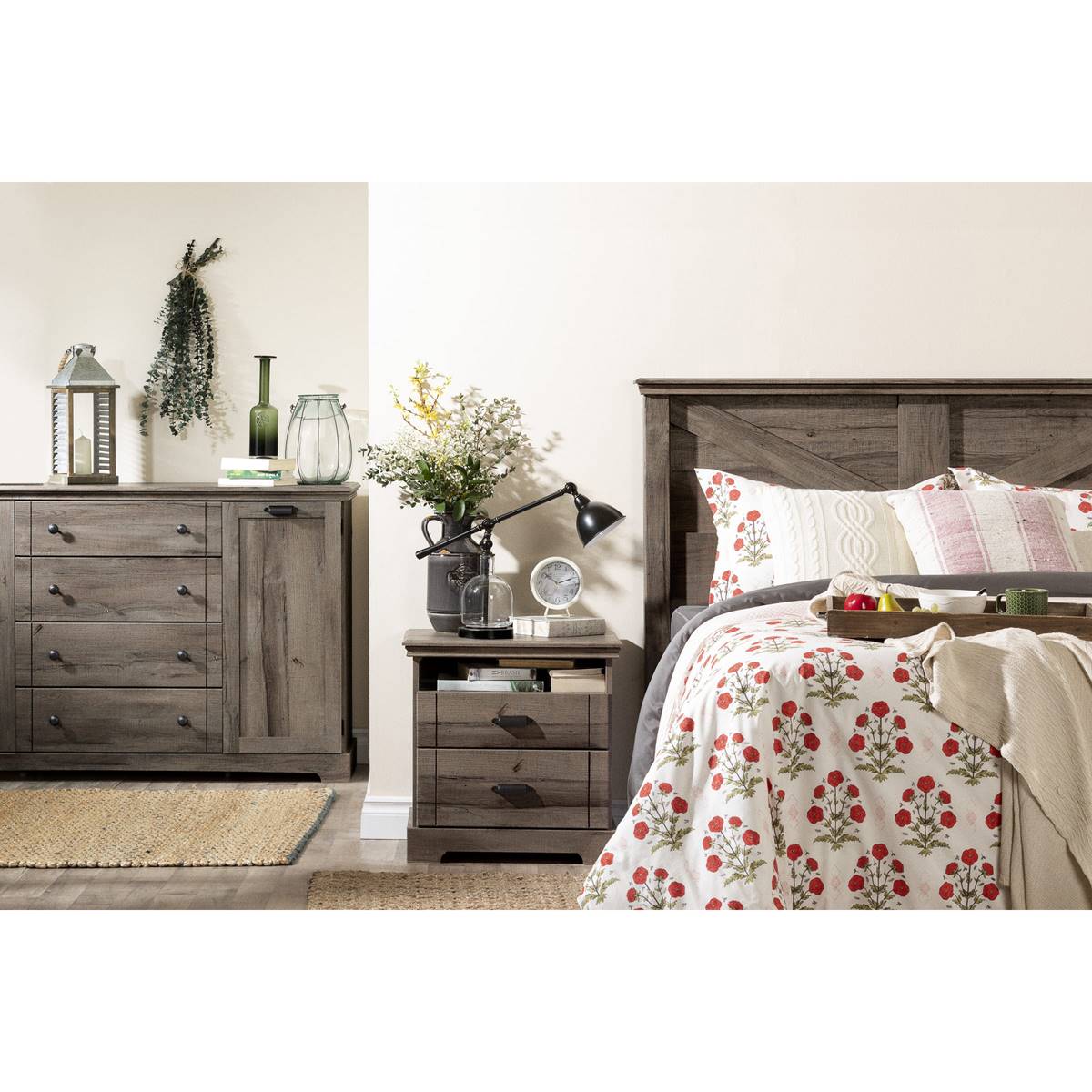 South Shore Lilak Fall Oak 2-Drawer Nightstand