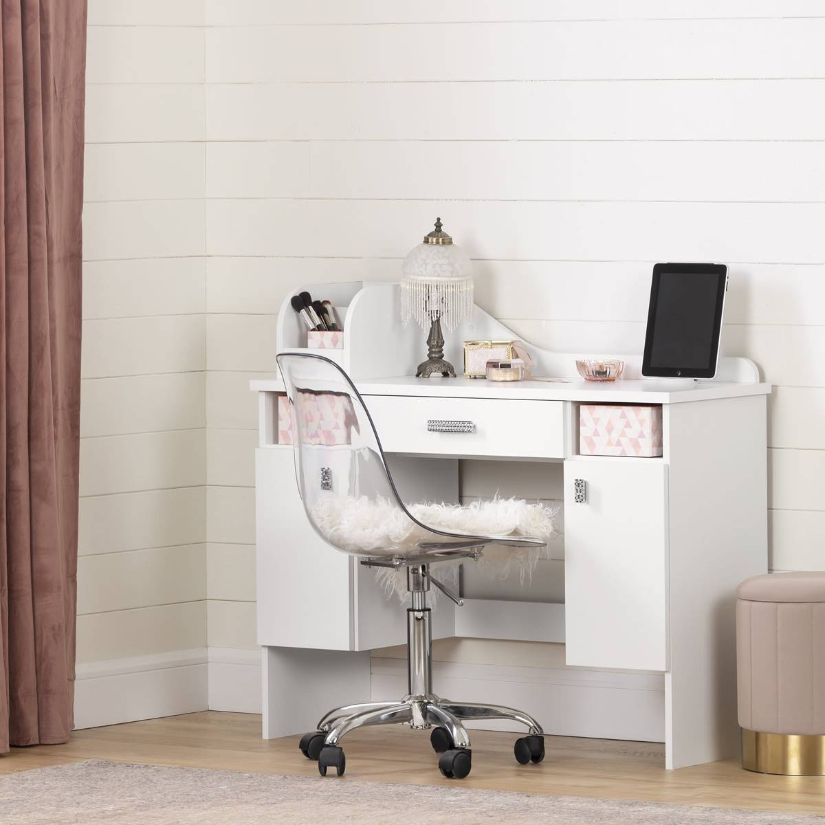 South Shore Tiara 2-Drawer Makeup Desk