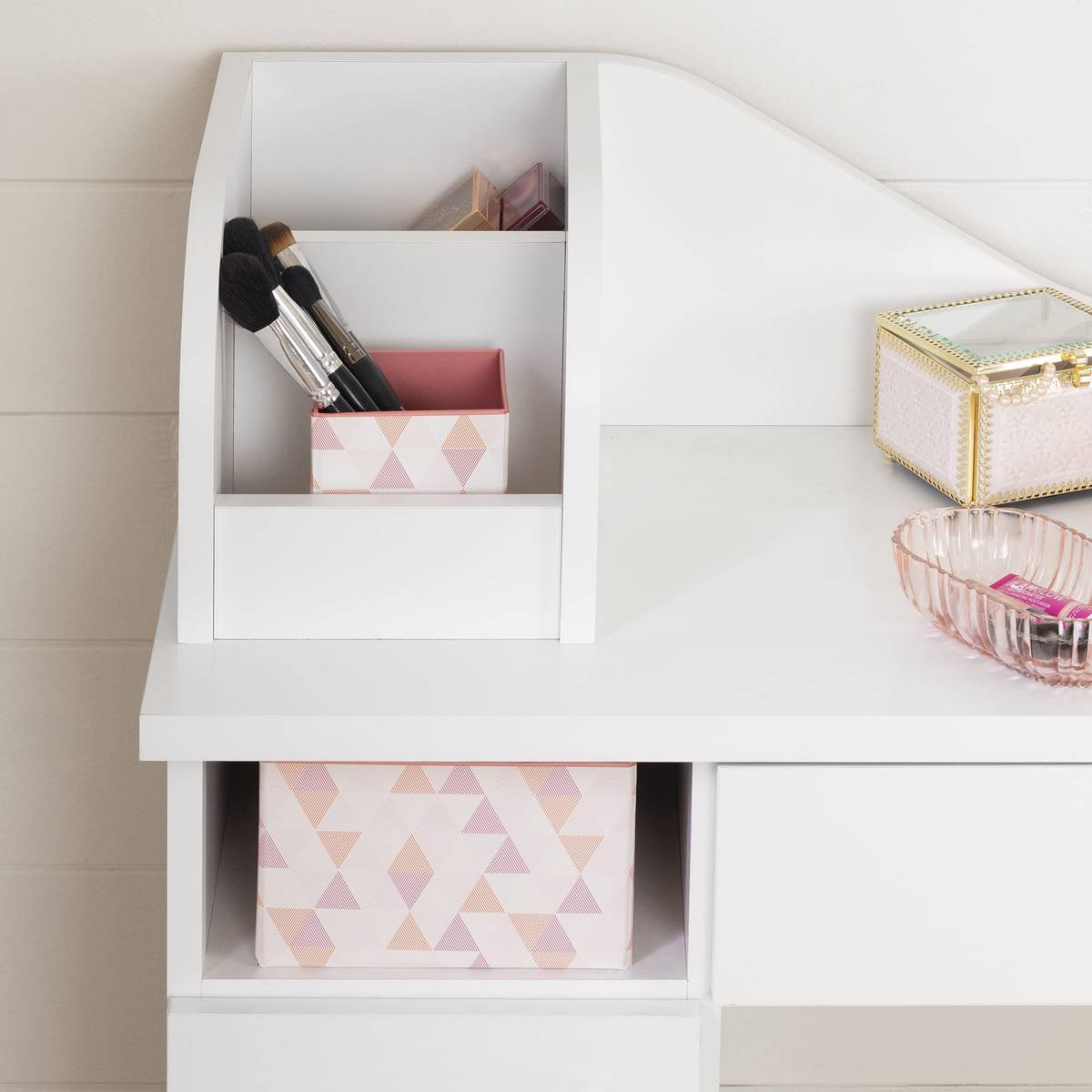 South Shore Tiara 2-Drawer Makeup Desk