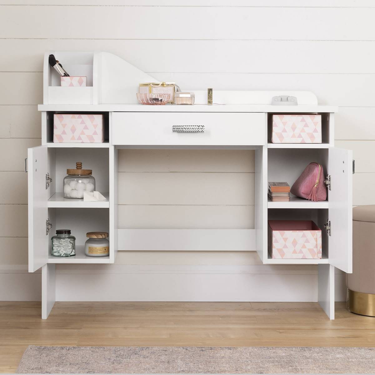 South Shore Tiara 2-Drawer Makeup Desk