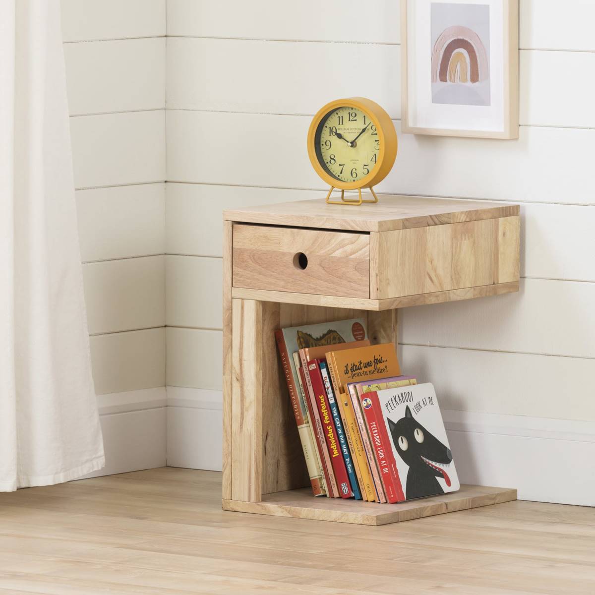 South Shore Sweedi Natural Solid Wood Nightstand