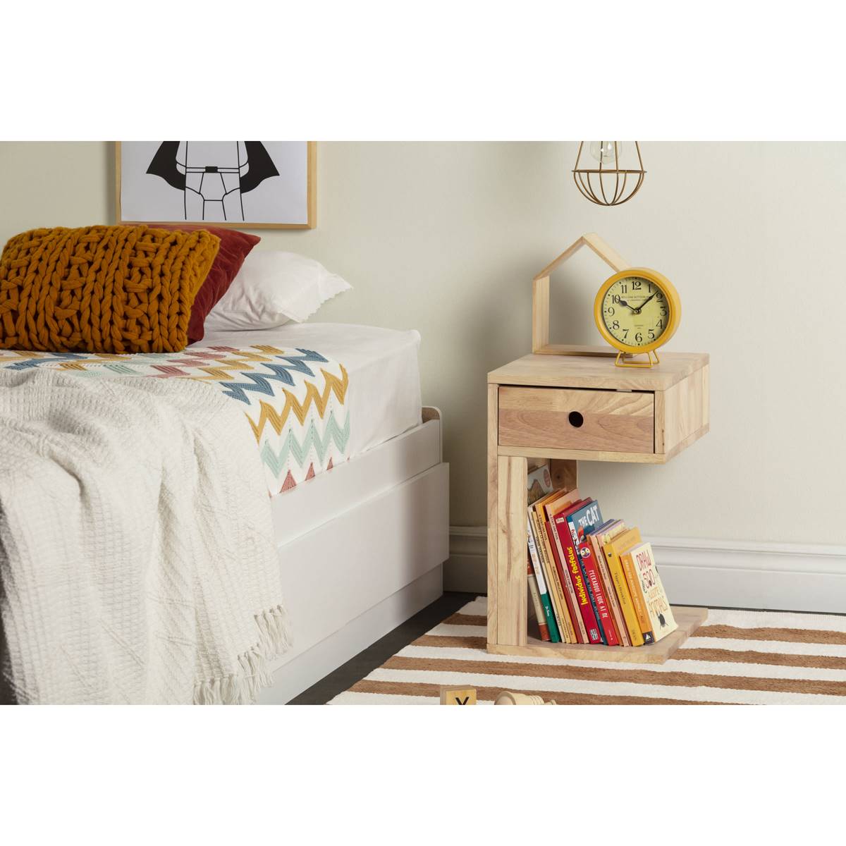 South Shore Sweedi Natural Solid Wood Nightstand