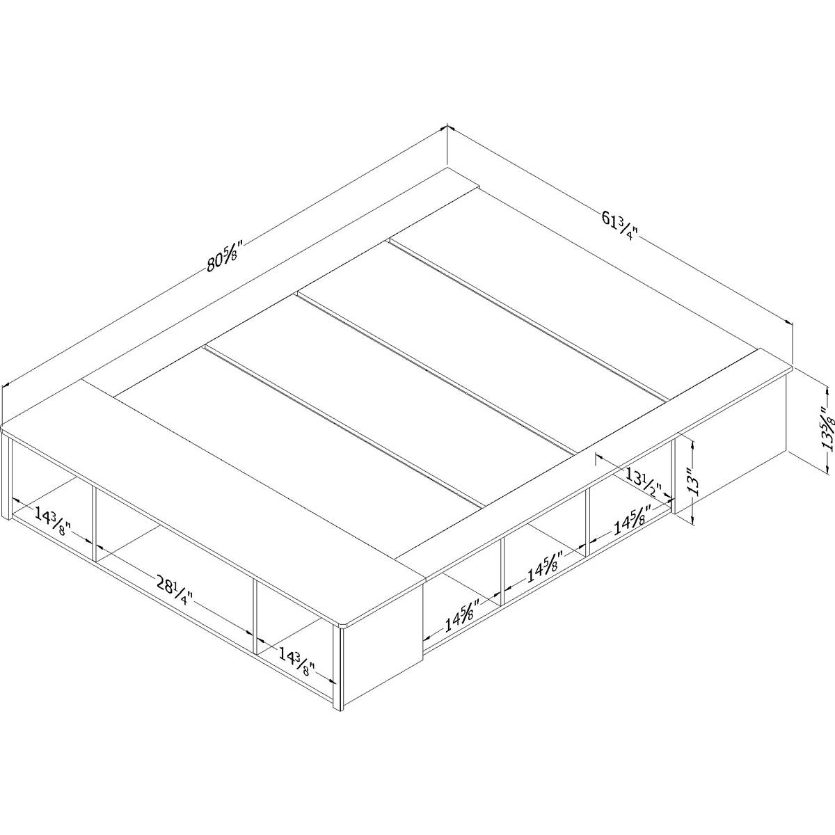 South Shore Flexible Queen Bed With Storage