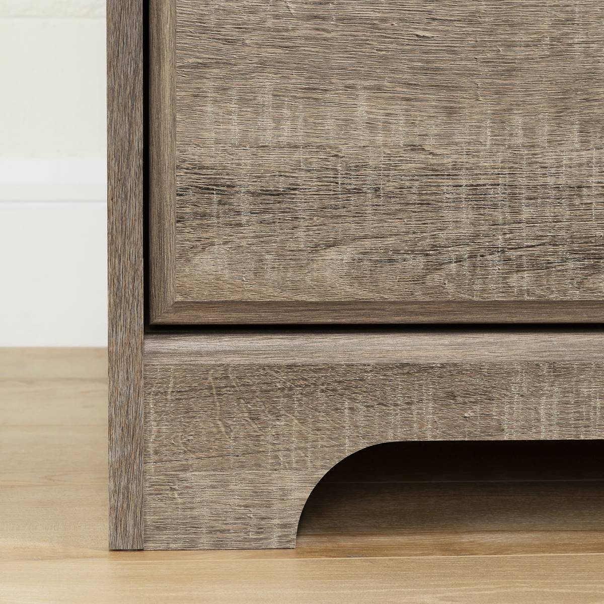 South Shore Versa L-Shaped Weathered Oak Desk