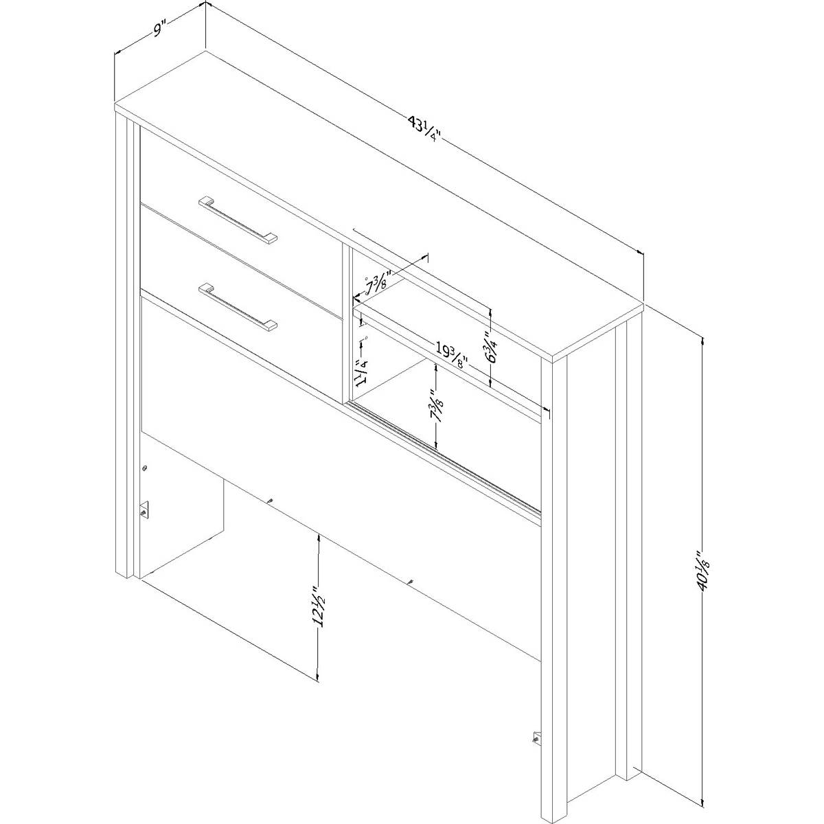 South Shore Munich Twin Bookcase Headboard