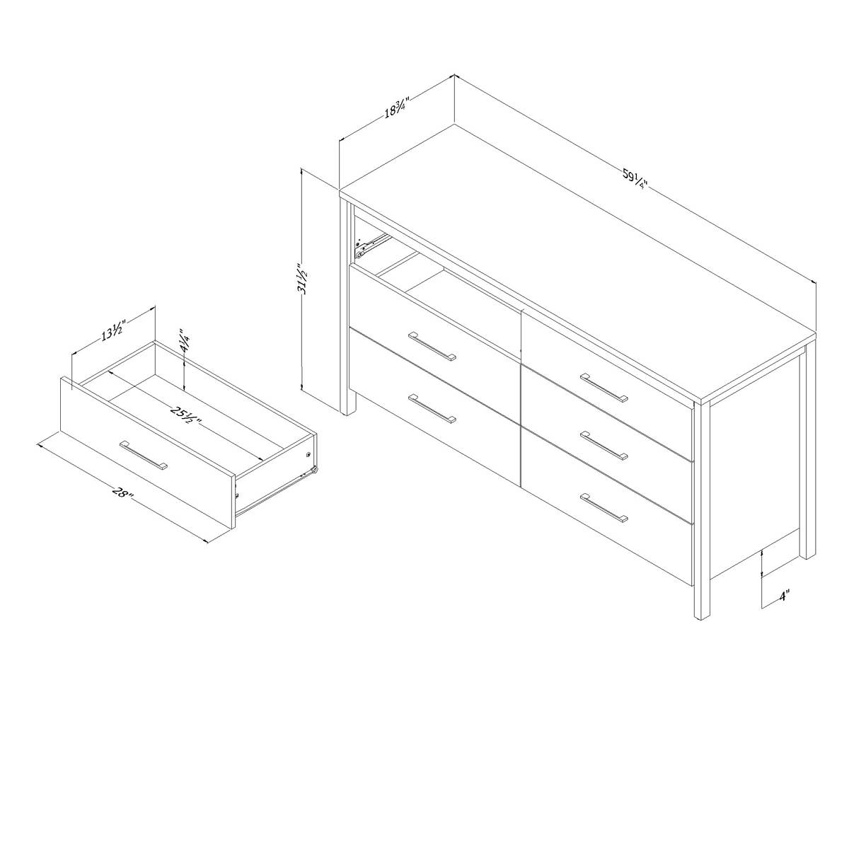 South Shore Munich 6 Drawer Double Chest