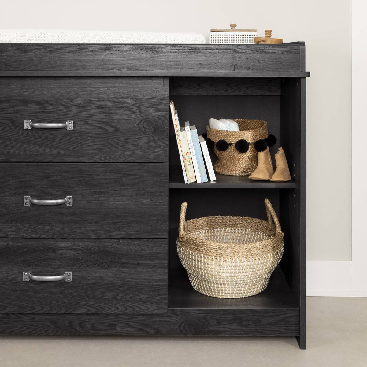 South Shore Tassio Grey Oak Changing Table