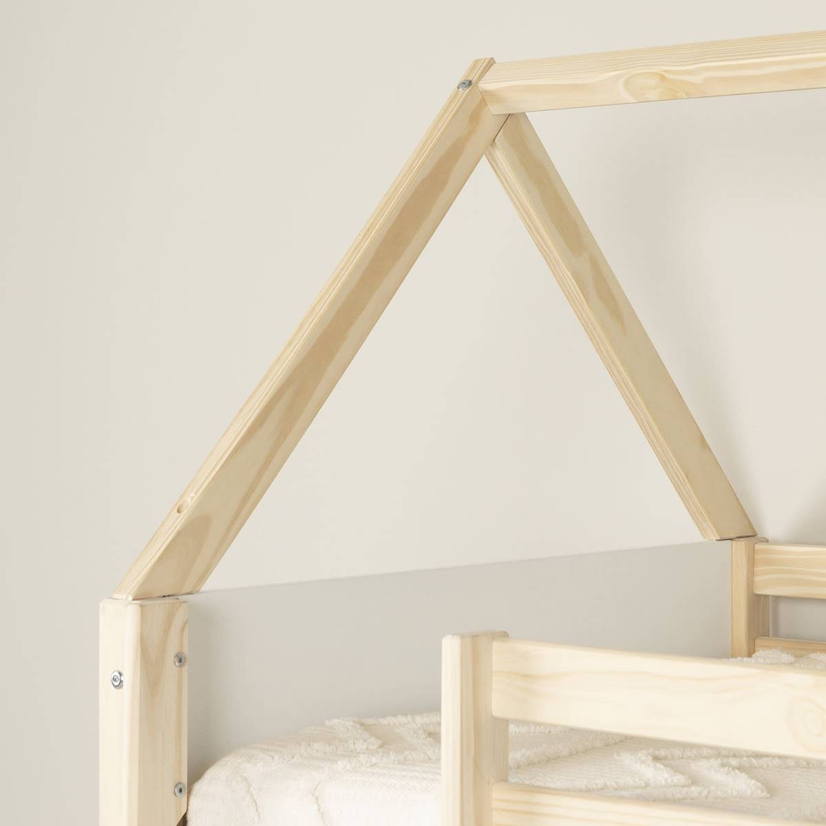 South Shore Sweedi White & Natural Twin House Bunk Bed