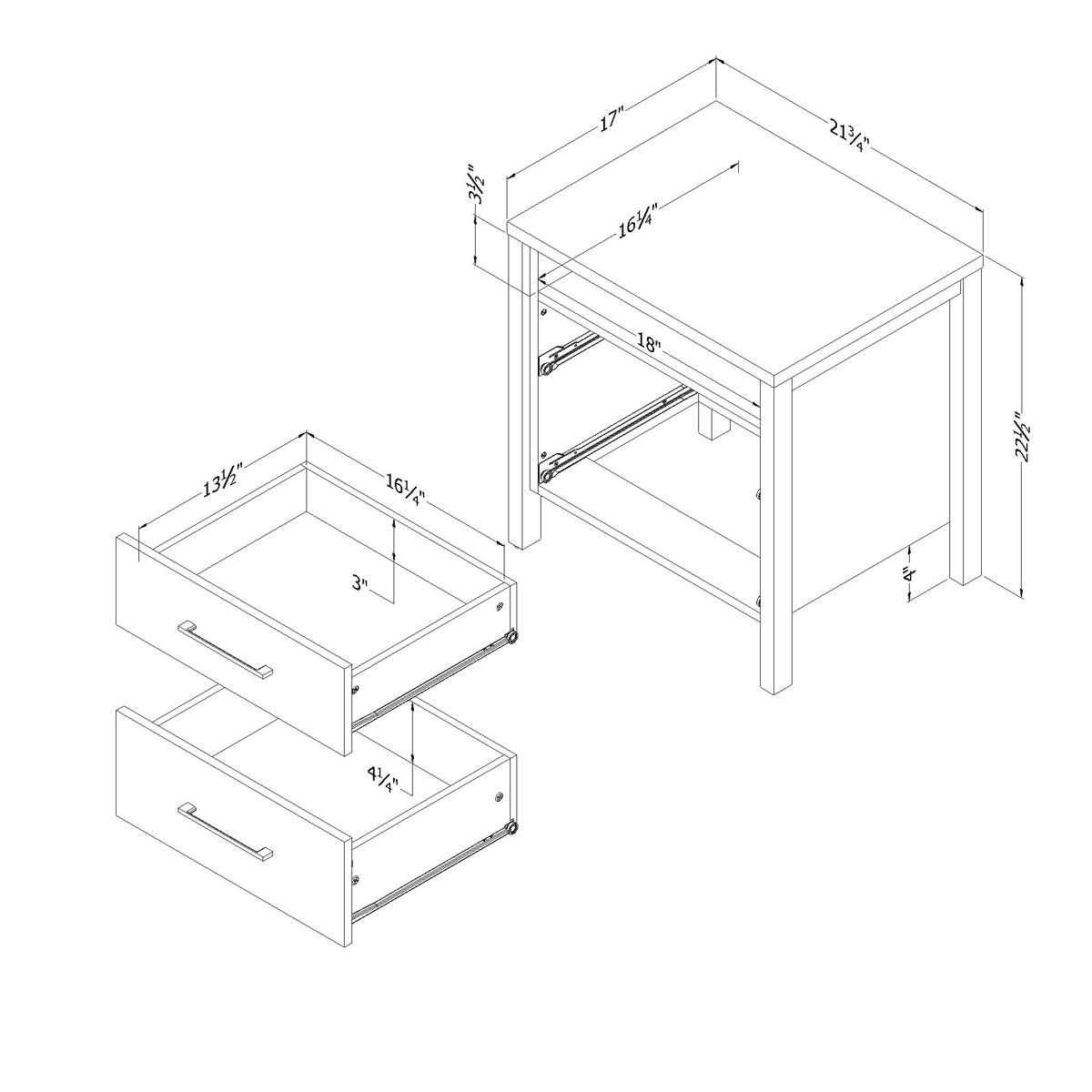 South Shore Gravity 2-Drawer Nightstand