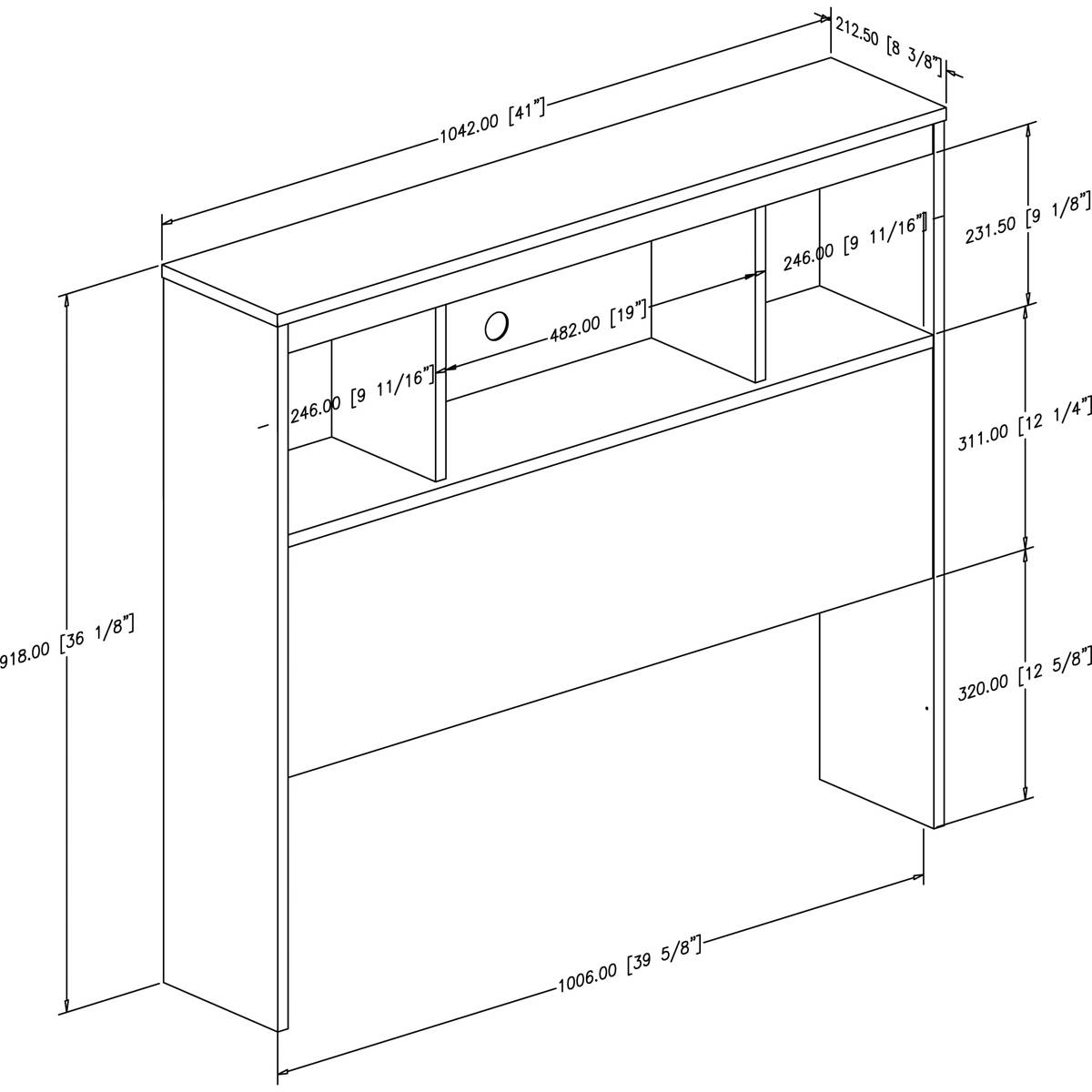 South Shore Summertime Pure White Twin Bookcase Headboard