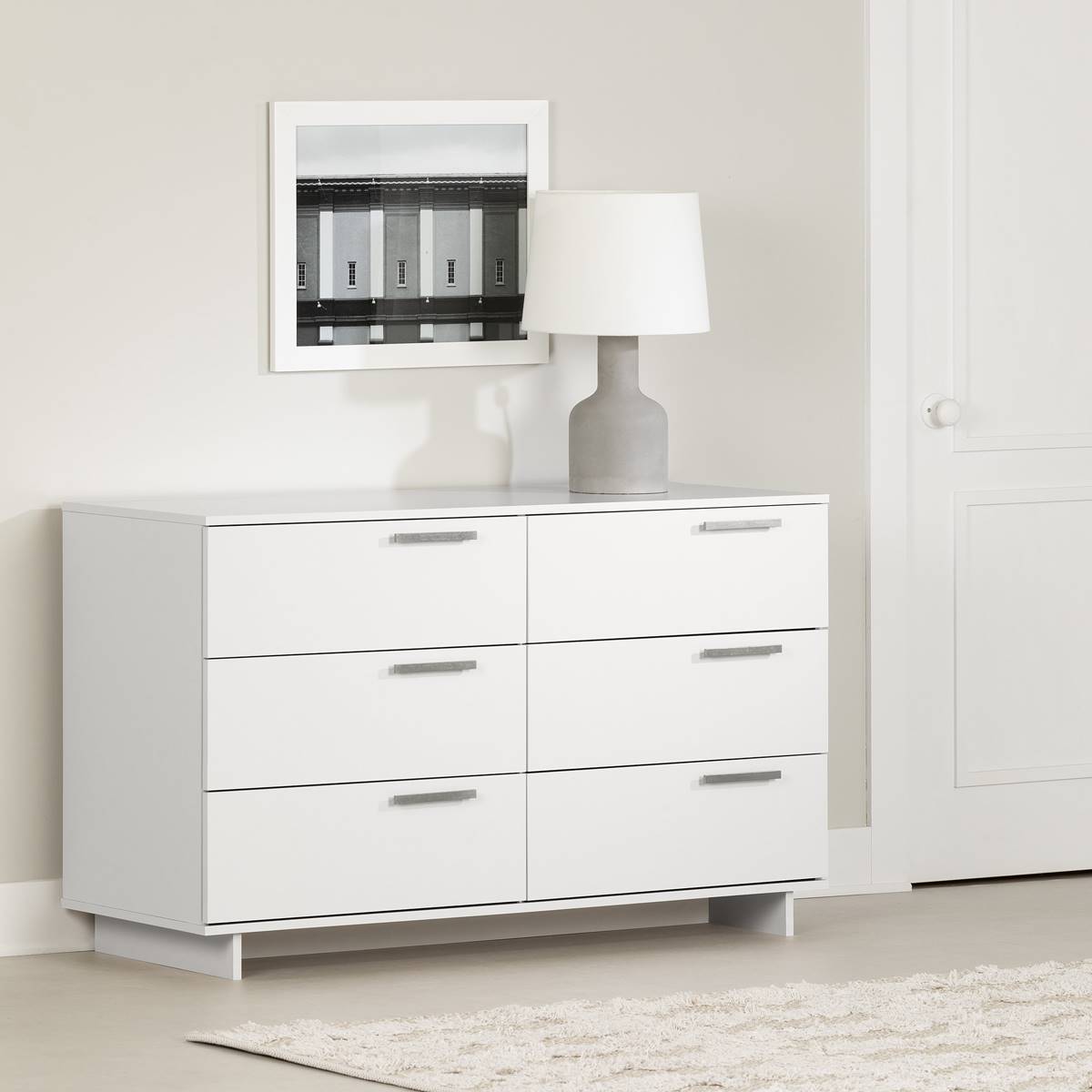 South Shore Cavalleri Pure White 6-Drawer Double Dresser