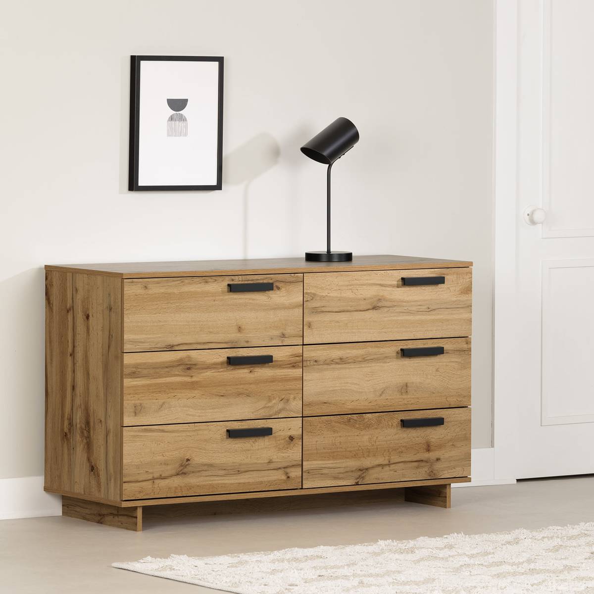 South Shore Cavalleri Nordik Oak 6-Drawer Double Dresser