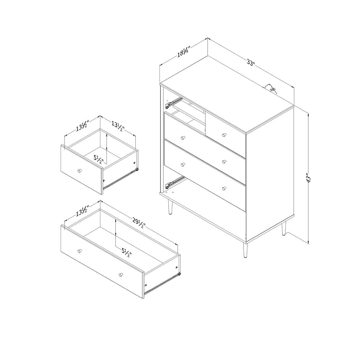 South Shore Dylane 5-Drawer Chest