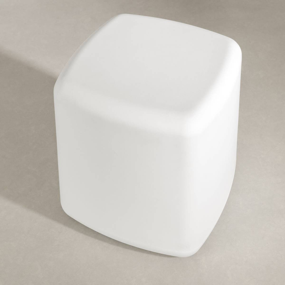 South Shore Sweedi White Lighted Cube Nightstand