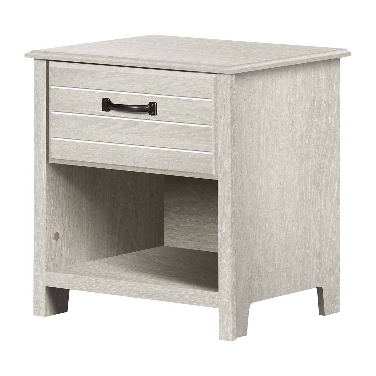 South Shore Ulysses Winter Oak 1-Drawer Nightstand