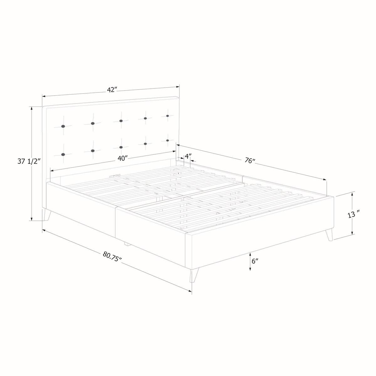 South Shore Dylane Twin Upholstered Platform Bed & Headboard