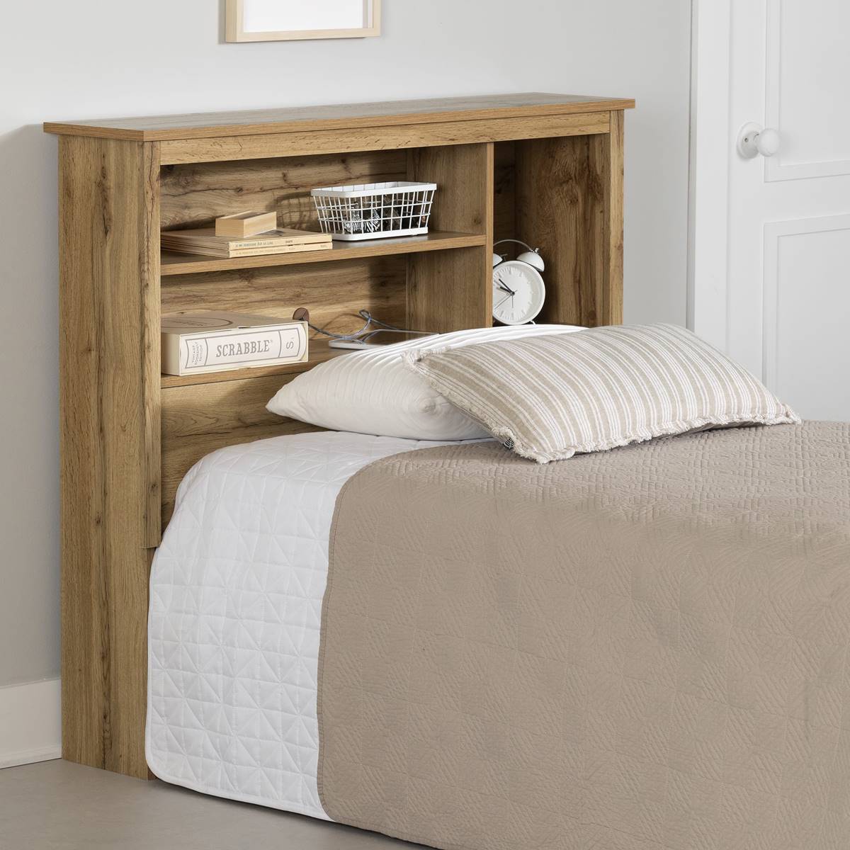 South Shore Tassio Nordik Oak Twin Headboard