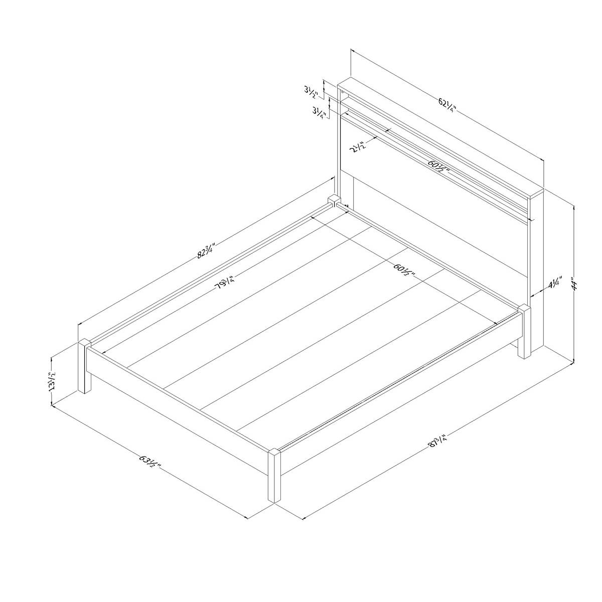 South Shore Tao Gray Oak Full Bed And Headboard Set