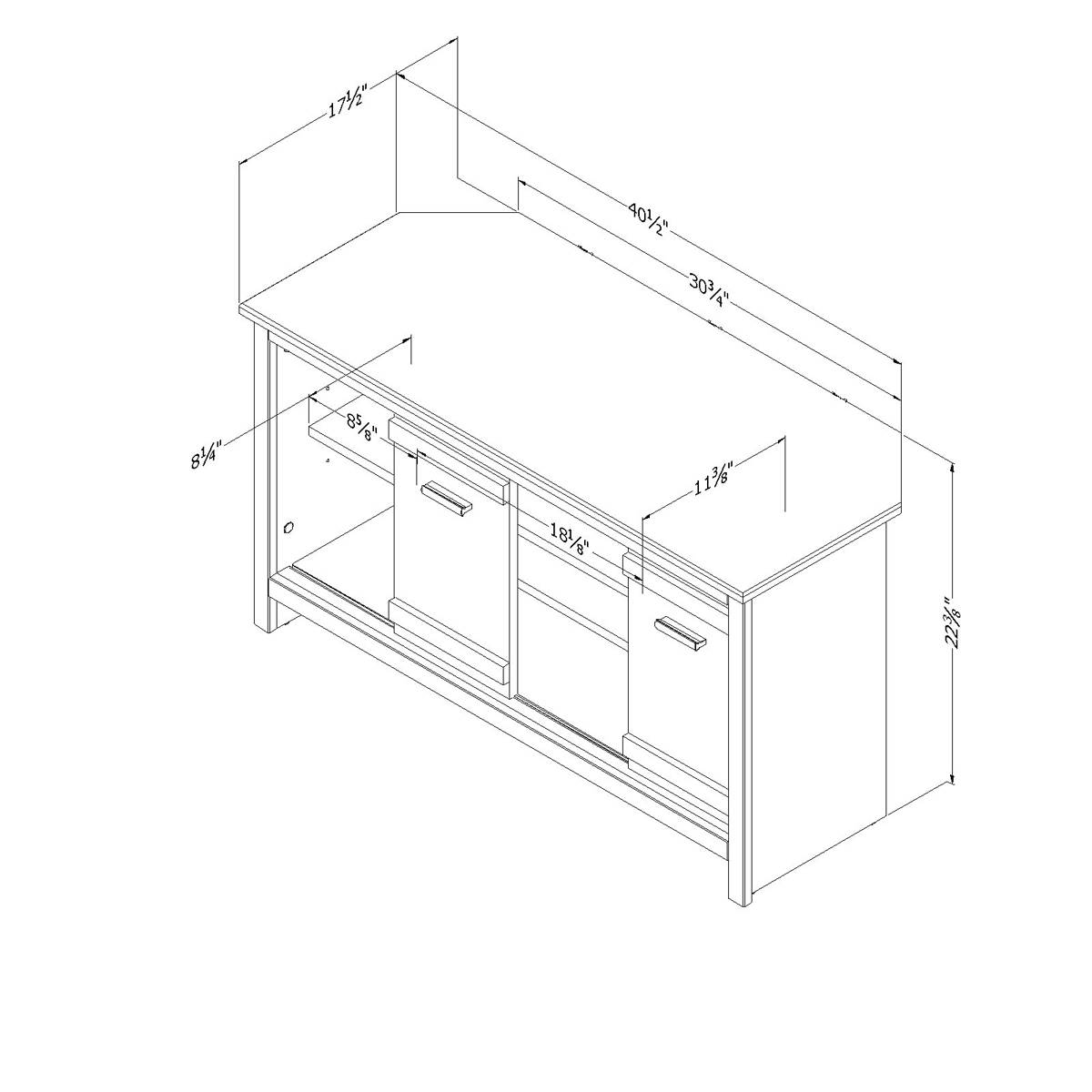 South Shore Exhibit Weathered Oak Corner TV Stand